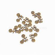 Alloy Pendants, Bicycle, Antique Bronze, 14.5x20x2.5mm, Hole: 2mm(PALLOY-WH0070-71AB)