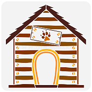 PET Hollow Out Drawing Painting Stencils, for DIY Scrapbook, Photo Album, House Pattern, 30x30cm(DIY-WH0391-0422)