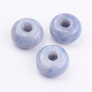 Natural Blue Aventurine European Beads, Large Hole Beads, Rondelle, 14x8mm, Hole: 4mm(X-G-K216-02A)