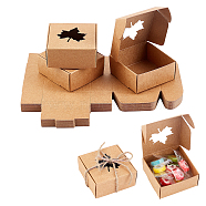 Cardboared Box, with PVC Display Window, Cardboard Gift Packaging Boxes for Hand-made Soap, Square, Camel, Finnished Product: 6.5x6.5x3cm(CON-WH0074-46)