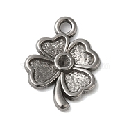 Non-Tarnish 304 Stainless Steel Pendant Rhinestone Settings, Flower, Stainless Steel Color, Fit for 1.3mm Rhinestone,19x14x2mm, Hole: 1.8mm(STAS-N103-61P)