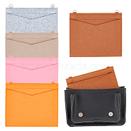 WADORN 5Pcs 5 Colors Wool Felt Bag Organizer Inserts, with Light Gold Tone Alloy D-Rings, for Envolope Bag Accessories, Rectangle, Mixed Color, 17.8x21x0.2cm, Hole: 9x13mm, 1pc/color(FIND-WR0007-29A)