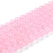 Natural White Jade Beads, Round, Dyed, Pink, 6mm, Hole: 1mm, about 58~61pcs/strand, 37.5~38.5cm(G-G766-A-10)