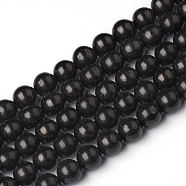 Natural Shungite Beads Strands, Round, 4mm, Hole: 0.8mm, about 98pcs/Strand, 15.55 inch(39.5cm)(G-I271-C03-4mm)