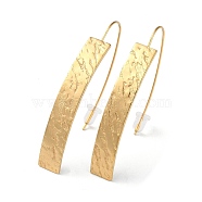 Ion Plating(IP) 304 Stainless Steel Dangle Earrings for Women, Curved Rectangle, Golden, 46.5x7mm(EJEW-D085-01G-01)