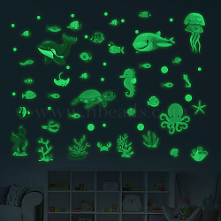 Luminous PVC Wall Stickers, Wall Decoration, Mixed Shapes, 260x310mm, 4pcs/set(AJEW-WH0560-001)