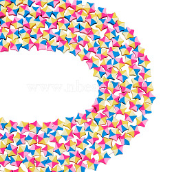 Handmade Polymer Clay Beads, Star, Colorful, 9x9x4mm, Hole: 1.8mm, about 40pcs/strand, 12.99''(33cm)(CLAY-CD0001-05)
