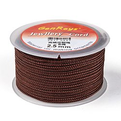 Braided Nylon Threads, Dyed, Dark Coffee, 2.5mm, about 10.93 yards(10m)/roll(NWIR-Z001-27)