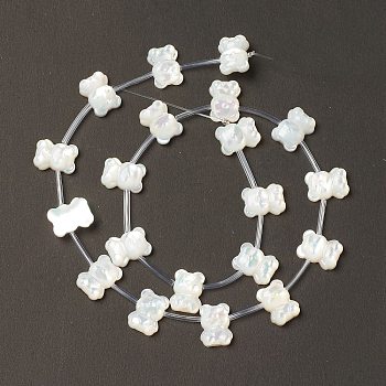 Natural White Shell Mother of Pearl Shell Beads, Bear, Creamy White, 12x9x4mm, Hole: 0.8mm, about 20pcs/strand, 14.76''(37.5cm)
