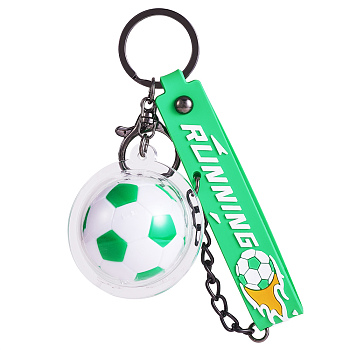 Soccer Keychain Cool Soccer Ball Keychain with Inspirational Quotes Mini Soccer Balls Team Sports Football Keychains for Boys Soccer Party Favors Toys Decorations, Green, 21cm