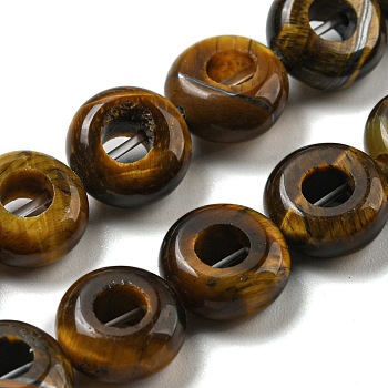 Natural Tiger Eye Beads Strands, Rondelle, 10~10.5x4~4.5mm, Hole: 1.2mm, about 20pcs/strand, 7.95''(20.2cm)