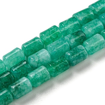Natural Jade Beads Strands, Column, Dyed & Heated, Sea Green, 5.6~6.3x4.2~4.6mm, Hole: 0.9mm, about 65pcs/strand, 14.96~15.12(38~38.4cm)