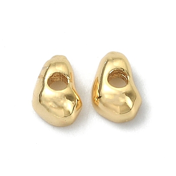 Rack Plating Brass Spacer Beads, Nuggets, Real 18K Gold Plated, 5x3x2mm, Hole: 1mm