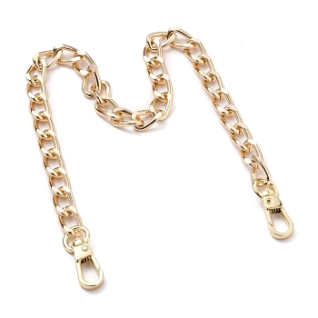 Bag Handles, Wallet Chains, with Aluminium Curb Chains, Alloy Swivel Clasps, for Bag Straps Replacement Accessories, Light Gold, 15.55 inch(39.5cm)