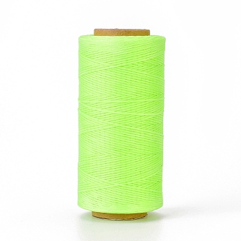 Waxed Polyester Cord, Micro Macrame Cord, Waxed Sewing Thread, Flat, Lawn Green, 0.8mm, about 284.33 yards(260m)/roll