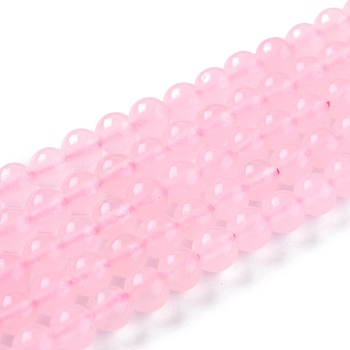 Natural White Jade Beads, Round, Dyed, Pink, 6mm, Hole: 1mm, about 58~61pcs/strand, 37.5~38.5cm