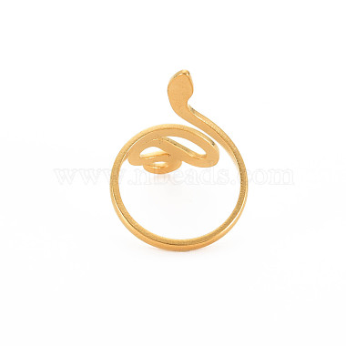 Placage ionique (ip) 304 anneau de manchette large serpent en acier inoxydable pour femme(X-RJEW-S405-226G)-2