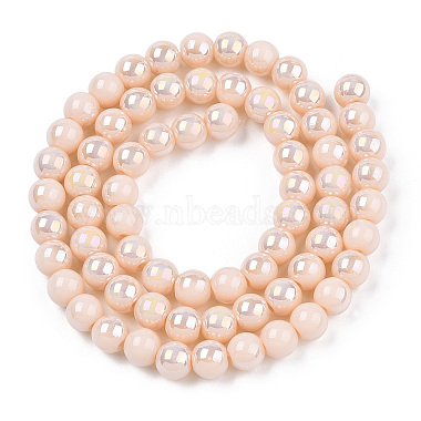 plaquer des brins de perles de verre opaques(GLAA-T032-P6mm-AB09)-3