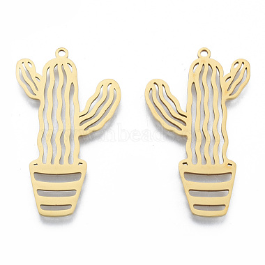 Real 18K Gold Plated Cactus 201 Stainless Steel Pendants