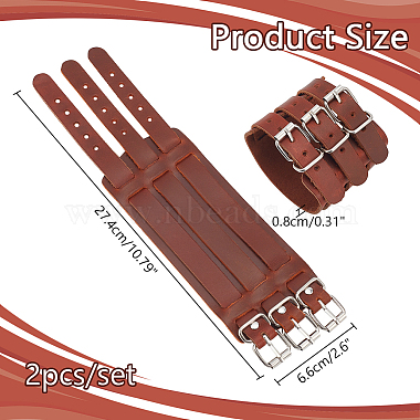Adjustable Cowhide Cuff Cord Bracelet(BJEW-WH0020-62P-01)-2