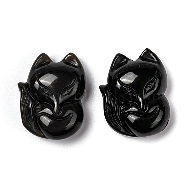 Black Fox Obsidian Pendants