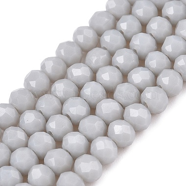 Light Grey Rondelle Glass Beads