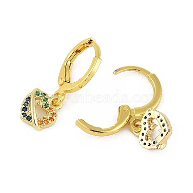 Brass Micro Pave Cubic Zirconia Hoop Earrings for Women(EJEW-B067-01G-01)-2