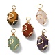 Natural Mixed Gemstone Copper Wire Wrapped Pendants(PALLOY-JF02251)-1
