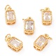 Real 18K Gold Plated Brass Inlaid Cubic Zirconia Charms(X-ZIRC-L100-075G-03)-1