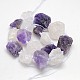 Natural Mixed Raw Rough Gemstone Amethyst and Crystal Beads Strands(G-L159-16)-3