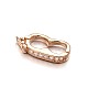 Rack Plating Brass Micro Pave Cubic Zirconia Twister Clasps(ZIRC-I012-16RG-RS)-1