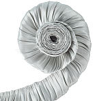 5M Double Layer Polyester Pleated Lace Ribbon, Satin Lace Trim, Aqua, 2 inch(50mm)(OCOR-CY0001-41B)