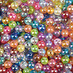 Eco-Friendly Transparent Acrylic Beads, Round, AB Color Plated, Mixed Color, 8mm, Hole: 1.5mm, 400pcs(OACR-PA0001-30B-01)