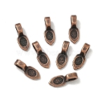 Tibetan Style Pendant Bails, Cadmium Free & Lead Free, Glue-on Bail, Red Copper, 16mm long, 6mm wide, 5mm thick, Hole: 3mm(RAB3357Y)