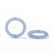 UV Plating Opaque Acrylic Beads Frames, Flower Ring, Light Blue, 42.5x43x5.5mm, Hole: 2.5mm, Inner Diameter: 31mm(PACR-M003-03C)