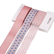 9 Yards 3 Styles Polyester Ribbon, for DIY Handmade Craft, Hair Bowknots and Gift Decoration, Light Pink Palette, Pink, 1~1-1/8 inch(25~28mm), about 3 yards/style(SRIB-A014-B08)