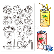 Custom Summer Theme PVC Plastic Clear Stamps, for DIY Scrapbooking, Photo Album Decorative, Cards Making, Fruit, 160x110mm(DIY-WH0631-0100)