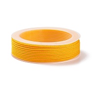 Braided Nylon Threads, Dyed, Knotting Cord, for Chinese Knotting, Crafts and Jewelry Making, Yellow, 1mm, about 21.87 yards(20m)/roll(NWIR-E023-1mm-18)