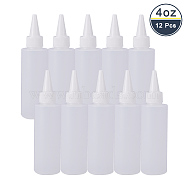 Plastic Glue Bottles, White, 12.5x4.2cm, Capacity: 120ml, 12pcs/set(DIY-BC0009-11)