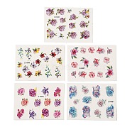 Nail Art Water Transfer Sticker, 5D Flower Watermark Nail Decals, for Woman Girls Nails Design Manicure Tips Decoration, Mixed Color, 8.2x6.4cm(MRMJ-S008-071-M)