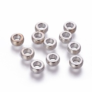 Tibetan Style Alloy Beads, Rondelle, Bead Spacers, Cadmium Free & Lead Free, Antique Silver, 7x4mm, Hole: 3mm(TIBEB-Q004-AS-LF)