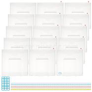 15Pcs A5 Transparent Plastic Invoice Bag Files Folder, Small Bill Storage Bags, Square, 1 Sheet Waterproof Sticker Labels, 1 Bag PET Rectangle Labeling Index Stickers, Mixed Color, 20.5~322x12~321x0.2mm(ABAG-GA0001-23)