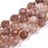 Natural Dolomite Beads Strands, Faceted, Dyed, Round, Rosy Brown, 8x8mm, Hole: 1.2mm, about 33pcs/strand, 15.16 inch~15.35 inch(38.5cm~39cm)(G-T131-85A-07)