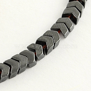 Non-magnetic Synthetic Hematite Bead Strands, Matte Style, Arrow, Black, 5x6x2mm, Hole: 0.5mm, about 114pcs/strand, 15.7 inch(G-R260-27)