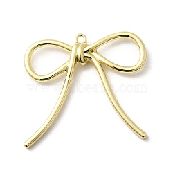 Alloy Pendants, Bowknot Charms, Lead Free & Cadmium Free & Nickel Free, Rack Plating, Golden, 40x42x5mm, Hole: 2mm(FIND-H015-02G)