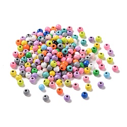 Spray Painted Alloy Beads, Round, Mixed Color, 4x3mm, Hole: 1.2mm(PALLOY-K001-06)