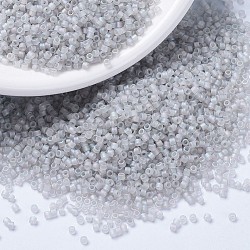 MIYUKI Delica Beads, Cylinder, Japanese Seed Beads, 11/0, (DB1286) Matte Transparent Gray Mist AB, 1.3x1.6mm, Hole: 0.8mm, about 2000pcs/10g(X-SEED-J020-DB1286)