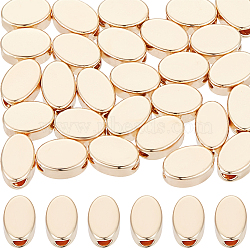40Pcs Long-Lasting Plated Brass Beads, Real Gold Plated, Nickel Free, Oval, Real 18K Gold Plated, 6x4x3mm, Hole: 1.5mm(KK-BBC0013-17)