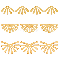 60Pcs 3 Style Brass Pendants, Fan, Raw(Unplated), 12~17x20~25x0.5mm, Hole: 1.2~1.5mm, 20pcs/style(KK-BC0011-63)