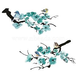 PVC Wall Stickers, Wall Decoration, Flower, 820x390mm, 2 sheets/set(DIY-WH0228-1031)